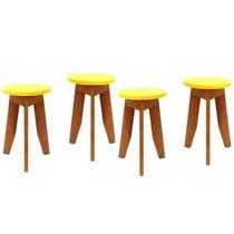 Conjunto 4 Banquetas Colorido Suze Conjunto 4 Banquetas Colorido Suze