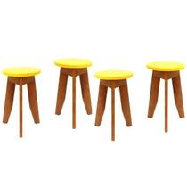 Conjunto 4 Banquetas Colorido Suze Conjunto 4 Banquetas Colorido Suze