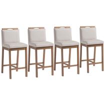 Conjunto 4 Banquetas Madeira Maciça Dani Conjunto 4 Banquetas Madeira Maciça Dani