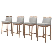 Conjunto 4 Banquetas Madeira Maciça Dani