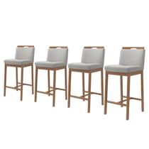 Conjunto 4 Banquetas Madeira Maciça Dani Conjunto 4 Banquetas Madeira Maciça Dani