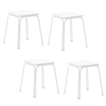 Conjunto 4 Banquetas Napa 1748 Carraro - Branco Branco Conjunto 4 Banquetas Napa 1748 Carraro - Branco Branco