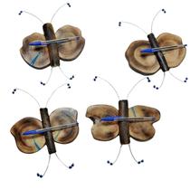 Conjunto 4 Borboletas Madeira Rústica Uso Parede 20 a 18cm