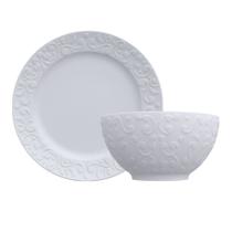 Conjunto 4 Bowls + 4 Pratos De Sobremesa Tassel Porcelana Germer Conjunto 4 Bowls + 4 Pratos De Sobremesa Tassel Porcelana Germer