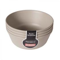 Conjunto 4 bowls 450ml cinza concreto são bernardo