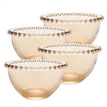 Conjunto 4 Bowls Cristal de Chumbo Pearl Âmbar Metalizado 28230 - Wolff