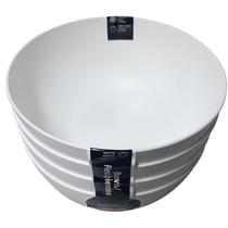 Conjunto 4 Bowls Cumbuca Grande 1100 ML Branco Multiuso 16CM