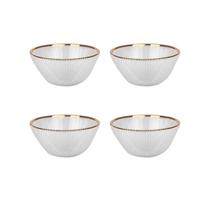 Conjunto 4 Bowls de Vidro com Borda Rose Gold 15cm SY0040 BTC Conjunto 4 Bowls de Vidro com Borda Rose Gold 15cm SY0040 BTC
