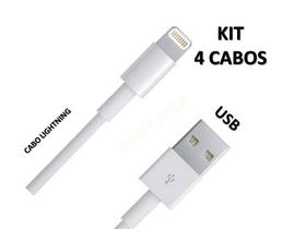 Conjunto 4 Cabos Lightning 1m Sincronização Rápida e Máxima Confiabilidade
