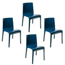 Conjunto 4 Cadeira De Jantar Taurus Preto Plastico Plasutil