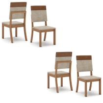 Conjunto 4 Cadeira Estofada em MDF Mila Plus Henn