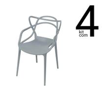 Conjunto 4 Cadeiras Allegra - Cinza