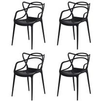 Conjunto 4 Cadeiras Allegra Preto em Polipropileno