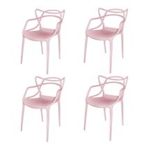 Conjunto 4 Cadeiras Allegra Rosa em Polipropileno