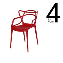 Conjunto 4 Cadeiras Allegra - Vermelha Conjunto 4 Cadeiras Allegra - Vermelha