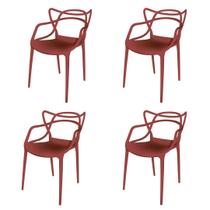 Conjunto 4 Cadeiras Allegra Vermelho Falu em Polipropileno