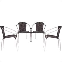 Conjunto 4 Cadeiras Alumínio Área Externa Pinheiro Artesanal - Fexx FiberHome