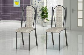 Conjunto 4 Cadeiras América 028 Cromo Preto - Artefamol