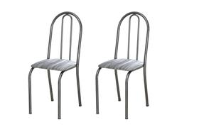 Conjunto 4 Cadeiras América 050 Cromo Preto - Artefamol