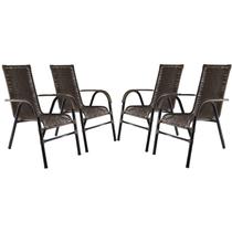 Conjunto 4 Cadeiras Bela, Artesanal, para área, varanda, edícula, em fibra sintética - PANERO 01