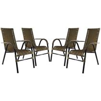 Conjunto 4 Cadeiras Bela, Artesanal, para área, varanda, edícula, fibra sintética - PANERO PEQUI 01