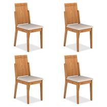 Conjunto 4 Cadeiras Berna Cinamomo/suede Bege - Móveis Arapongas