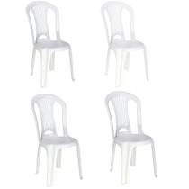 Conjunto 4 Cadeiras Bistrô de Plástico Polipropileno Atlântida Branco - Tramontina 92013/010