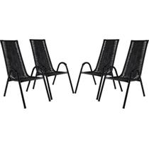 Conjunto 4 Cadeiras Canadá, Artesanal, para área, varanda, edícula, em fibra sintética - PANERO 01