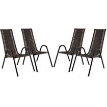 Conjunto 4 Cadeiras Canadá, Artesanal, para área, varanda, edícula, em fibra sintética - PANERO 03