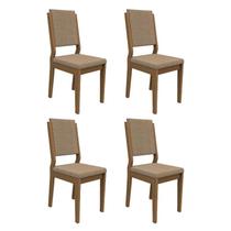 Conjunto 4 Cadeiras Carol Imbuia/Marrom Rosê - PR Móveis