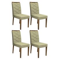 Conjunto 4 Cadeiras Caroline Imbuia/Marfim - PR Móveis