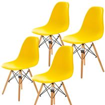 Conjunto 4 Cadeiras Charles Eames Eiffel Amarela - KzaBela