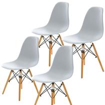 Conjunto 4 Cadeiras Charles Eames Eiffel Cinza Claro KzaBela