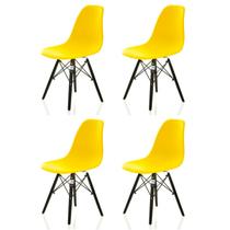 Conjunto 4 Cadeiras Charles Eames Eiffel DSW - Amarela *Black Edition - Kza Bela