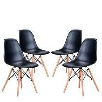 Conjunto 4 Cadeiras Charles Eames Eiffel Preta