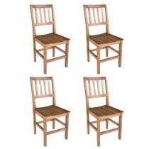 Conjunto 4 Cadeiras Confort Em Madeira De Lei Maciça Sala de Jantar - VIVá MOVEIS