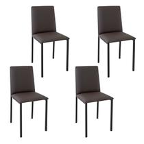 Conjunto 4 cadeiras cozinha jantar ciplafe dubai tubo preto fosco assento estofado Conjunto 4 cadeiras cozinha jantar ciplafe dubai tubo preto fosco assento estofado
