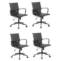 Conjunto 4 Cadeiras de Escritório Diretor Sevilha com Base Office Rivatti