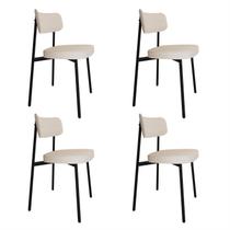 Conjunto 4 Cadeiras de Jantar Alloa com Estrutura Preta