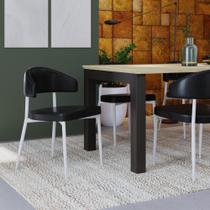 Conjunto 4 Cadeiras de Jantar Bless Revestimento Sintético Est.Branca