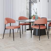 Conjunto 4 Cadeiras de Jantar Bless Revestimento Sintético Est.Preta