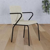 Conjunto 4 Cadeiras de Jantar C/ Braços Bloom Boucle Est.Preta