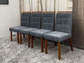 Conjunto 4 Cadeiras de Jantar Cinza 3790 Camile