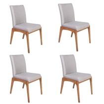 Conjunto 4 Cadeiras de Jantar Estofadas Sara Cinza Claro