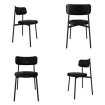 Conjunto 4 Cadeiras de Jantar Kyta Revestimento Sintético Est.Preta Conjunto 4 Cadeiras de Jantar Kyta Revestimento Sintético Est.Preta