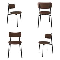 Conjunto 4 Cadeiras de Jantar Kyta Revestimento Sintético Est.Preta