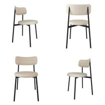 Conjunto 4 Cadeiras de Jantar Kytta com Estrutura Preta Conjunto 4 Cadeiras de Jantar Kytta com Estrutura Preta