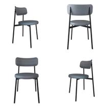 Conjunto 4 Cadeiras de Jantar Kytta com Estrutura Preta Conjunto 4 Cadeiras de Jantar Kytta com Estrutura Preta