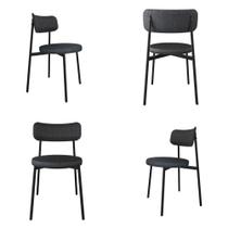 Conjunto 4 Cadeiras de Jantar Kytta com Estrutura Preta Conjunto 4 Cadeiras de Jantar Kytta com Estrutura Preta