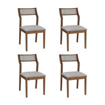 Conjunto 4 Cadeiras de Jantar Lagum Jequitibá Natural Assento Linho Cinza Premium Palha Sextavada Conjunto 4 Cadeiras de Jantar Lagum Jequitibá Natural Assento Linho Cinza Premium Palha Sextavada